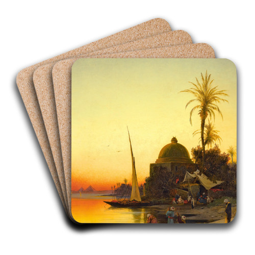 On The Banks Of The Nile by Hermann David Salomon Corrodi Art Drink Coaster set On The Banks Of The Nile by Hermann David Salomon Corrodi Art Drink Coaster set