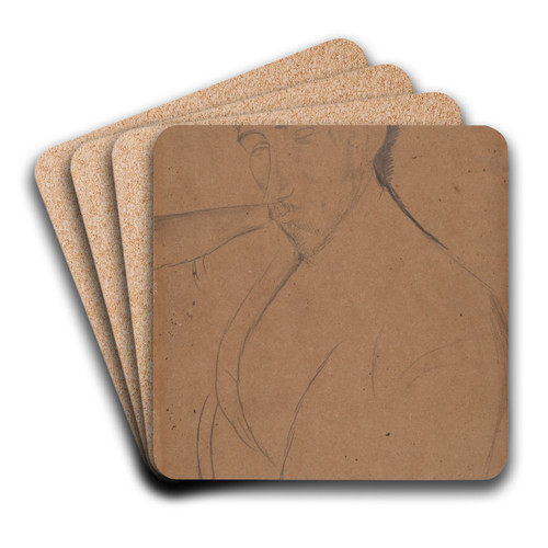 Portrait of DonatoFrisia by Amedeo Modigliani Art Drink Coaster set