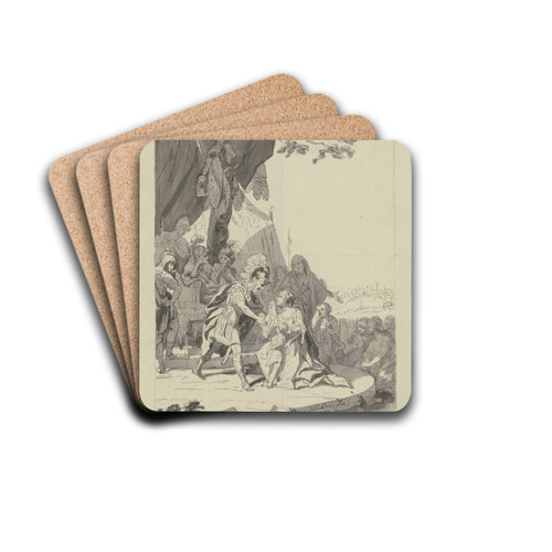 Coriolanus's wrath by Johann Heinrich Tischbein the elder Drink Coasters - set of 4