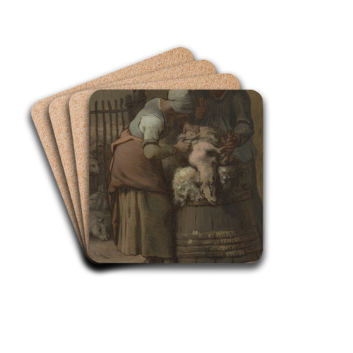 The Sheepshearers by Jean-Franois Millet Drink Coasters - set of 4