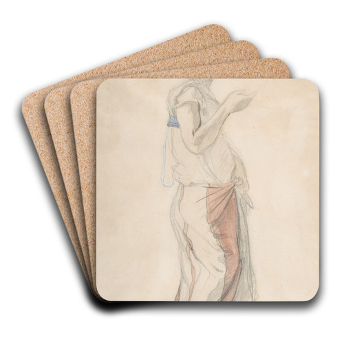 Standing Woman in Moroccan Costume by Eugne Delacroix Art Drink Coaster set