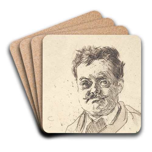 Portrt af Carl Locher, en face by Peder Severin Kryer Art Drink Coaster set