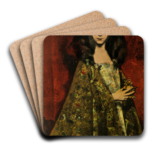 Anglica by Juana Romani Art Drink Coaster set