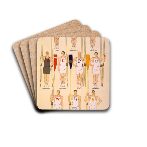 College crews by Edward Penfield Drink Coasters - set of 4 College crews by Edward Penfield Drink Coasters - set of 4