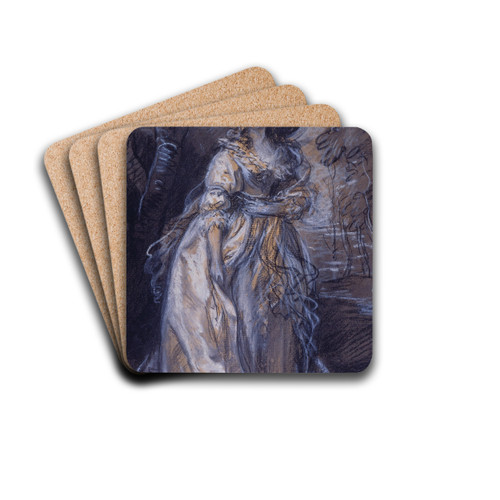 Study of a Lady by Thomas Gainsborough Drink Coasters - set of 4