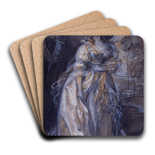 Study of a Lady by Thomas Gainsborough Art Drink Coaster set