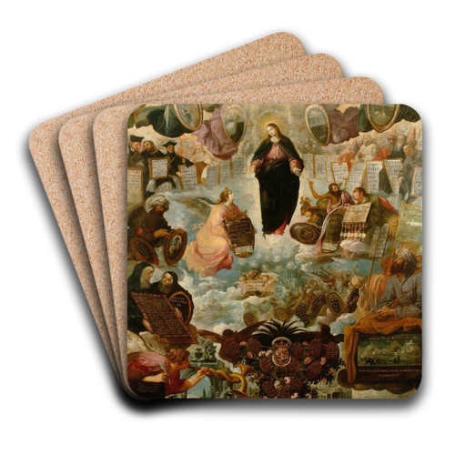 Alegora de la Virgen Inmaculada by Juan de las Roelas Art Drink Coaster set