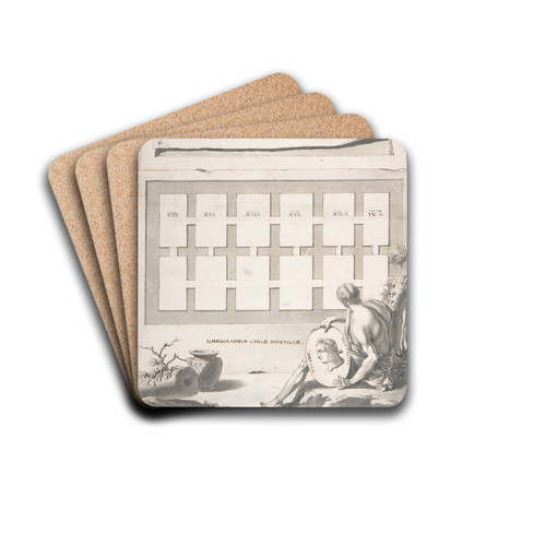 Ichnographia (or groundplan) of the Arch of Septimius Severus (above) and the Curia Hostilia (below) by Jan Goeree Drink Coasters - set of 4