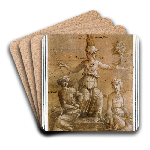 An Allegory of Prudence by Baldassare Peruzzi Art Drink Coaster set