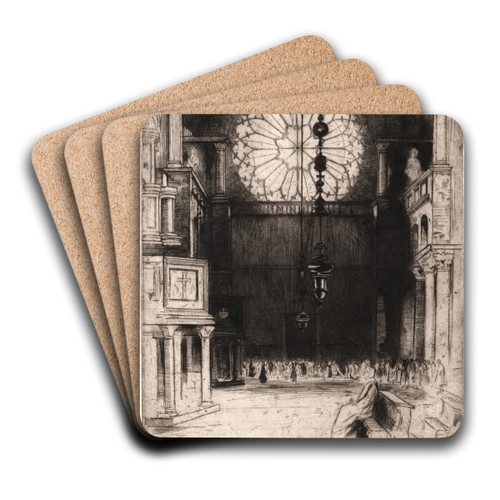 St. Mark's No. 2 (Venice) - Interior by David Young Cameron Art Drink Coaster set