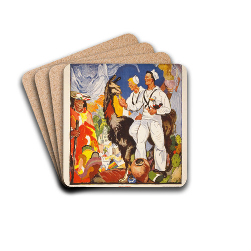 Come along - learn something, see something in the U.S. Navy by James Henry Daugherty Drink Coasters - set of 4