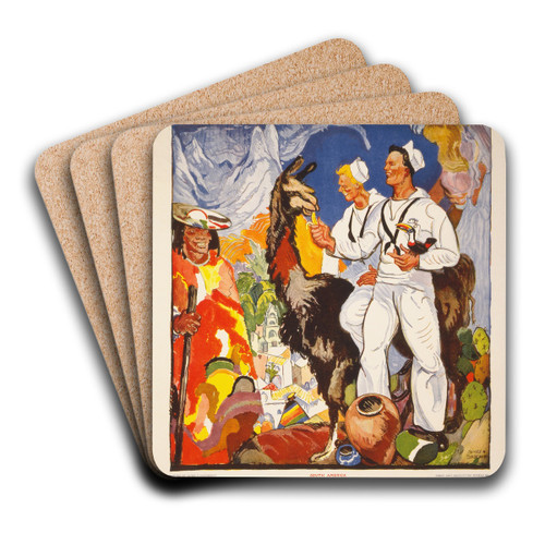 Come along - learn something, see something in the U.S. Navy by James Henry Daugherty Art Drink Coaster set