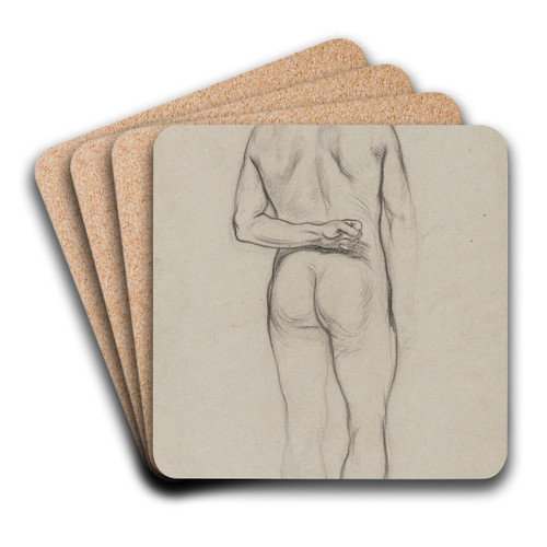 Stehender mnnlicher Rckenakt by Otto Scholderer Art Drink Coaster set