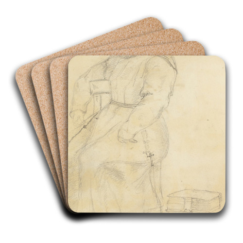 Seated Friar by Sir Edwin Henry Landseer Art Drink Coaster set