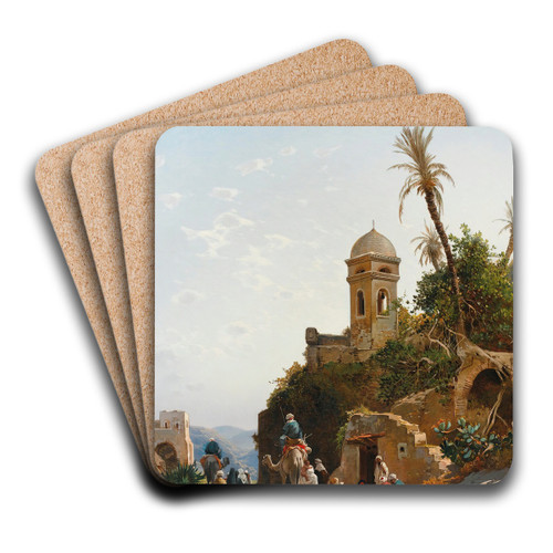 On The Road To Jerusalem by Hermann David Salomon Corrodi Art Drink Coaster set On The Road To Jerusalem by Hermann David Salomon Corrodi Art Drink Coaster set