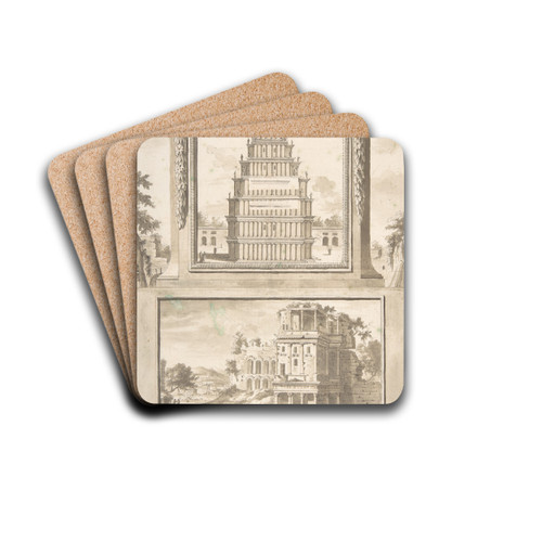Reconstruction of the Monument to Septimius Severus (above), View of the Ruins (below) by Jan Goeree Drink Coasters - set of 4