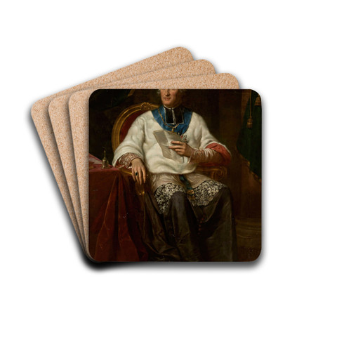 Portrait of Adam Krasiski (17141800), bishop of Kamieniec by Antoni Brodowski Drink Coasters - set of 4 Portrait of Adam Krasiski (17141800), bishop of Kamieniec by Antoni Brodowski Drink Coasters - set of 4
