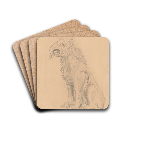 Chimera from Notre Dame in Paris. by Stanisaw Wyspiaski Drink Coasters - set of 4