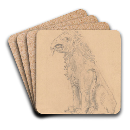 Chimera from Notre Dame in Paris. by Stanisaw Wyspiaski Art Drink Coaster set