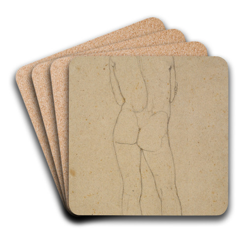Nude of a boy's back by Franz Pforr Art Drink Coaster set