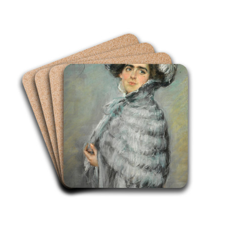 Laura Alice in Grey by Alice Pike Barney Drink Coasters - set of 4