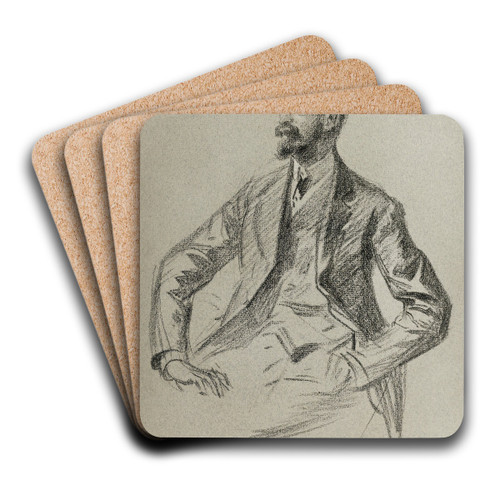 Portrait ofLouis Vauxcelles by Jules Chret Art Drink Coaster set Portrait ofLouis Vauxcelles by Jules Chret Art Drink Coaster set