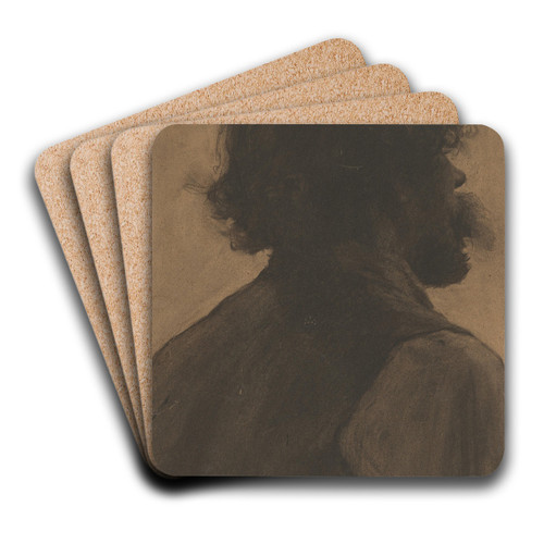 tdia hlavy ciga by Elemr Halsz-Hradil Art Drink Coaster set