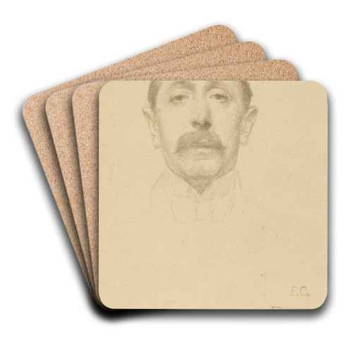 Tte d'homme by Fernand Cormon Art Drink Coaster set
