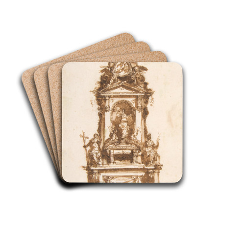 Design for an Altar Erected for the Holy Week by Mauro Antonio Tesi Drink Coasters - set of 4