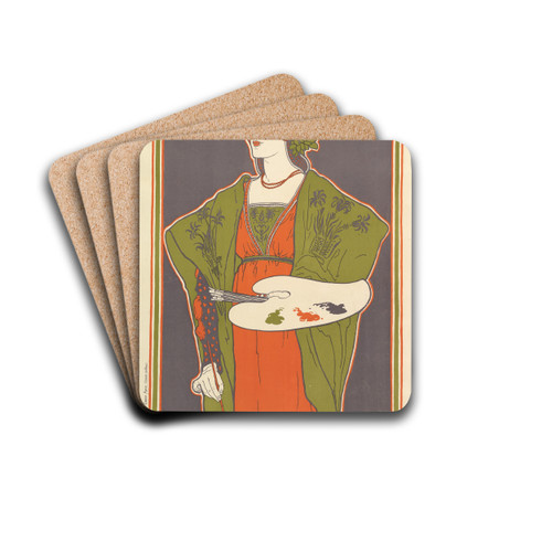 Salon des cent by Louis Rhead Drink Coasters - set of 4