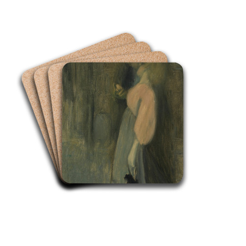 The Kiss by Thophile Alexandre Steinlen Drink Coasters - set of 4