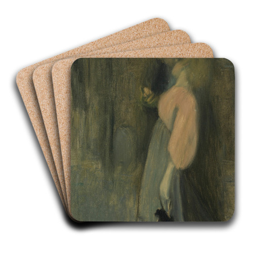 The Kiss by Thophile Alexandre Steinlen Art Drink Coaster set