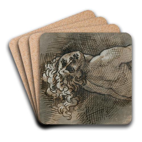 Een vrouw in doodsangst: borstbeeld by David Humbert de Superville Art Drink Coaster set