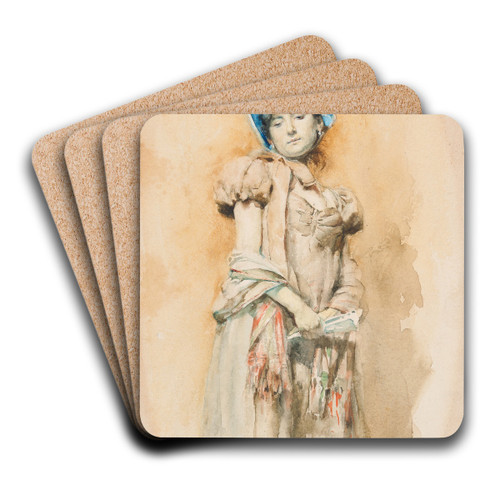 Kvinna i bahytt by Jenny Nystrm Art Drink Coaster set