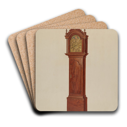 Tall Clock by Francis Borelli Art Drink Coaster set