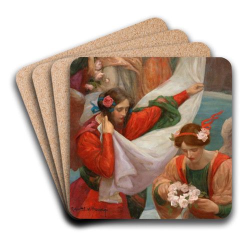 Angels Descending by Rupert Bunny Art Drink Coaster set Angels Descending by Rupert Bunny Art Drink Coaster set