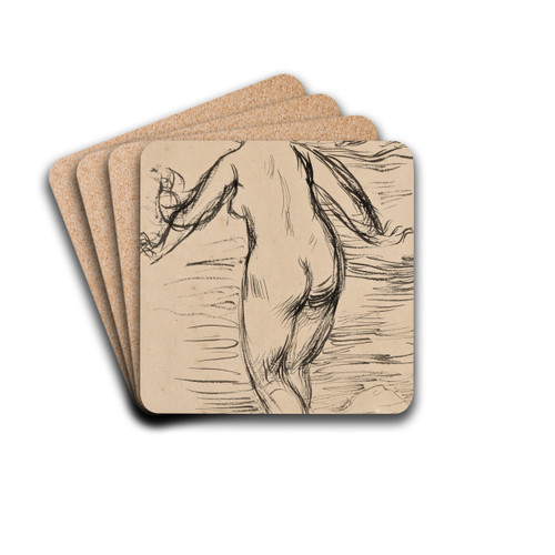 Baigneuse by Pierre-Auguste Renoir Drink Coasters - set of 4