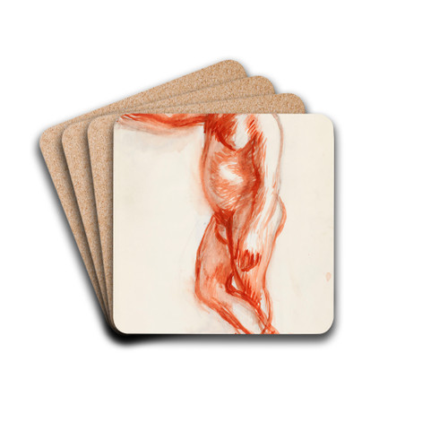 Seisova alaston mies, luonnos by Magnus Enckell Drink Coasters - set of 4