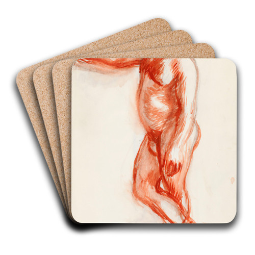 Seisova alaston mies, luonnos by Magnus Enckell Art Drink Coaster set