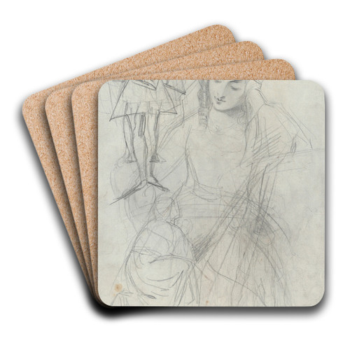 An Equestrian Figure and Other Studies by Theodor von Holst Art Drink Coaster set