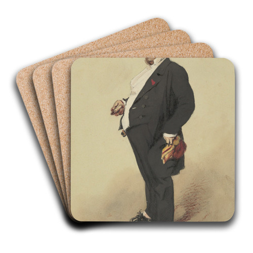 Self-Portrait as Monsieur Prudhomme by Henry Bonaventure Monnier Art Drink Coaster set