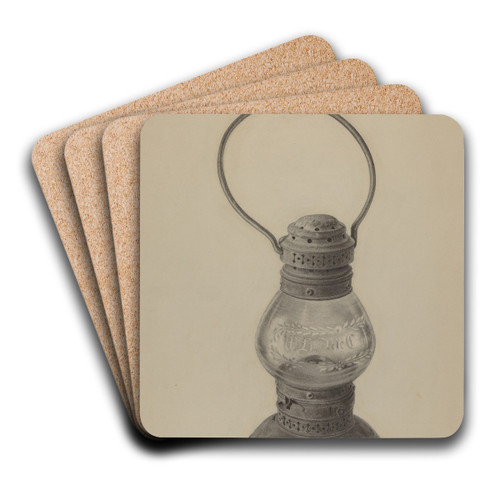 Hand Lantern by Lazar Rubinstein Art Drink Coaster set