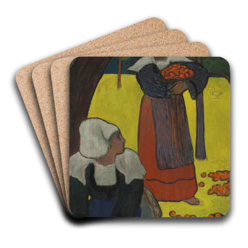 Bretonnes ramassant des pommes by Emile Bernard Art Drink Coaster set Bretonnes ramassant des pommes by Emile Bernard Art Drink Coaster set