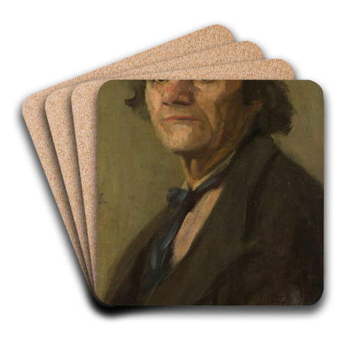 Male portrait by Stanisaw Lentz Art Drink Coaster set