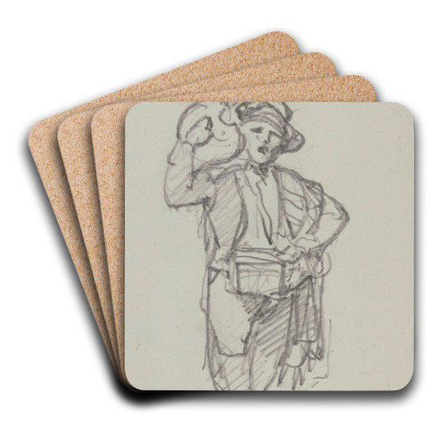 Man with Pitcher by Nicaise De Keyser Art Drink Coaster set Man with Pitcher by Nicaise De Keyser Art Drink Coaster set