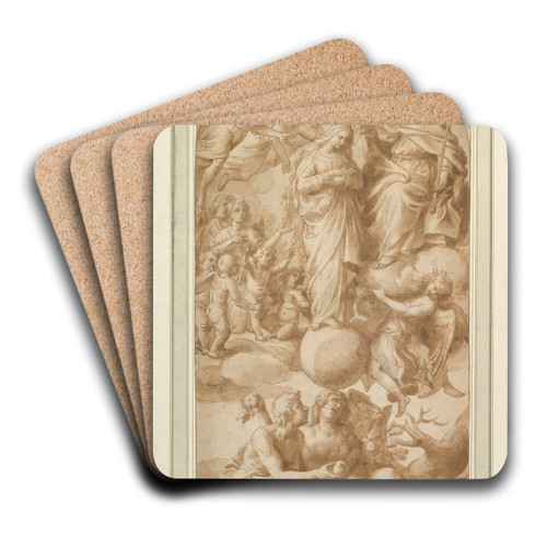 Allegory of the Immaculate Conception with the Fall of Man by Alessandro Turchi Art Drink Coaster set