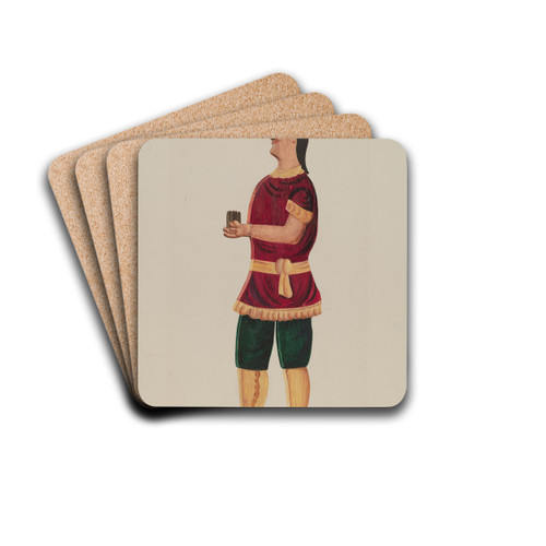 Cigar Store Indian by Einar Heiberg Drink Coasters - set of 4