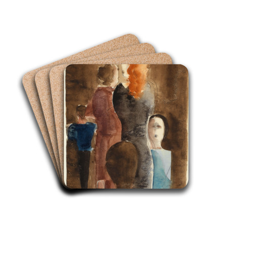 Four-colour study for 'Women on Stairway' by Oskar Schlemmer Drink Coasters - set of 4