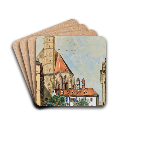 Die Minoritenkirche in Wien by Emil Htter Drink Coasters - set of 4