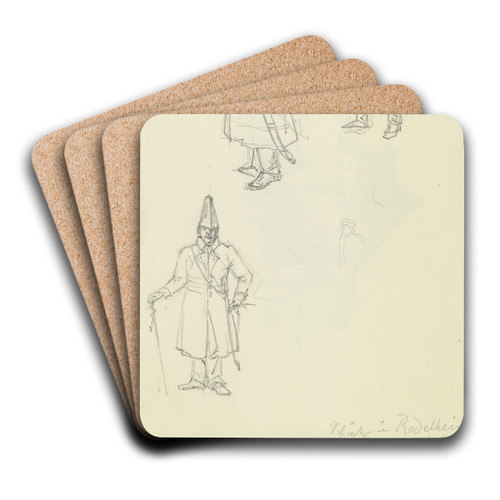 Studienblatt; Schtze in Rdelheim by Carl Morgenstern Art Drink Coaster set